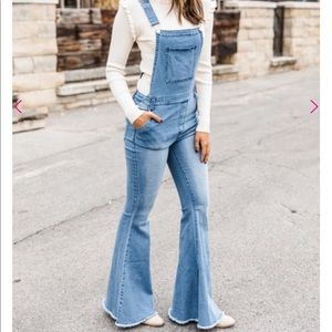 Flare Denim Overalls